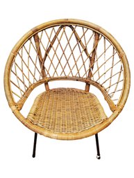 Vintage French Or Dutch Rattan Wicker Loop Chair