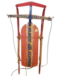 Vintage Flexible Flyer Yankee Clipper Wood Sled With Great Graphics