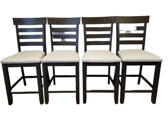 Four Colorado Transitional Counter Height Stools With Upholstered Seats