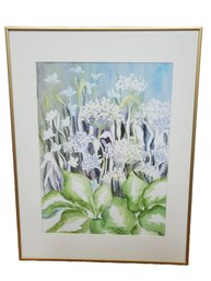 Beautiful Framed Watercolor Painting Entitled Mandevilla Arbor By Mary Karen Merrill