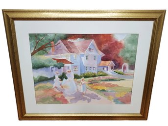 Lovely Framed Original Mary Karen Merrill Watercolor Painting