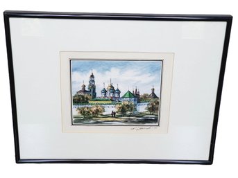 The Trinity Lavra Of St. Sergius Moscow Russia Signed Lithograph Framed Print