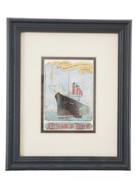 Framed Cunard Lines Aquintania Ship Cruise Line Reproduction Print