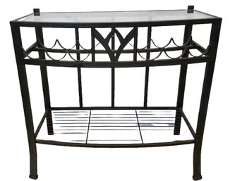 Metal & Glass Wine Rack / Bar Table