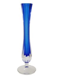 Lovely Vintage G. J. Durand Cobalt Blue 24% Crystsal Bud Vase - France