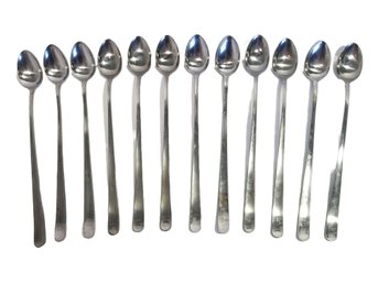 Twelve Vintage Sohnaco Long Handled Ice Teaspoons - Made In Japan