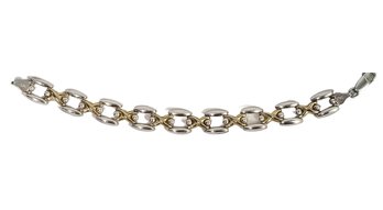 Sterling Silver Two Tone Italian Bracelet