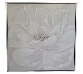 Framed 'Blooming White Peony' Graphic Art Print On Canvas