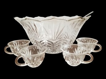 Vintage Fifth Avenue Crystal 10-Piece 'Portico' Punch Bowl Set - NOS