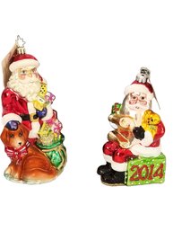 Christopher Radko 'santa's List' & 'friendship Is Golden' Blown Glass Ornaments With Boxes (lot 3)