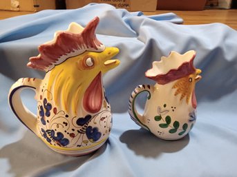 Rooster Pitchers (2)  Made In Italy