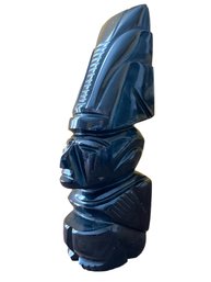 Hand Carved, Black Stone Statue  8' Tall.