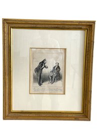 Antique French Print In A Nice Gilded Frame. (#5)