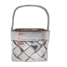 Cartier Sterling Silver Hand Made Small Basket.
