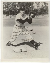 Original 1960s Autographed Tony Kubek Black And White Team Issued 8x10 Photo