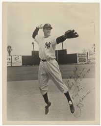 Original 1960s Autographed Jerry Coleman Black And White Team Issued 8x10 Photo