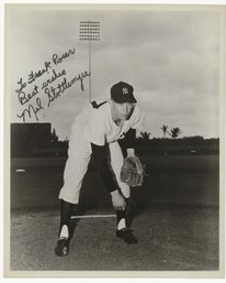 Original 1960s Autographed Mel Stottlemyre Black And White Team Issued 8x10 Photo
