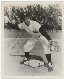 Original 1960s Autographed Bobby Richardson Black And White Team Issued 8x10 Photo