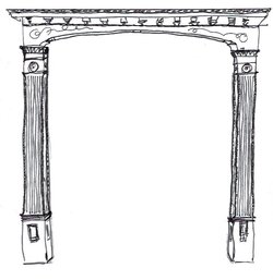 A 12 Foot Long Ornate Carved Archway With Fluted Square Columns - #2