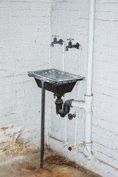 A Vintage Metal Utility Sink - Garage