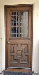 An Intricately Designed 42 Lite Leaded Glass Oak Door