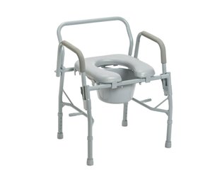 Drive Delux Steel Drop Arm Commode With Padded Seat