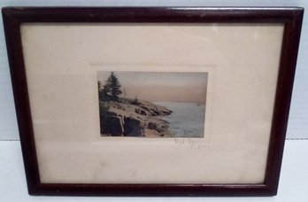 Fred Thompson Original Hand Signed Tinted Photo - Coast Of Maine - Original Frame/name On Back  C4