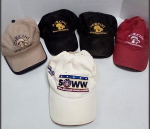 5 Adjustable Sports Caps Porcini International 2000, 2005, 2006 And Special Ops Wounded Warriors   C5