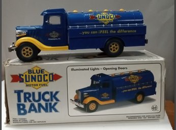 1993 Limited Edition Blue Sunoco Truck Bank In Original Box. Manf By MARX Toys       E1