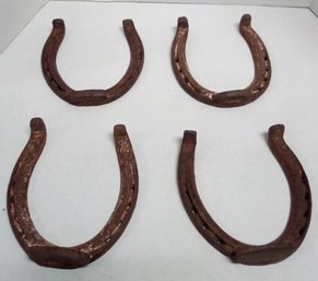 Four Cast Iron Real Horse Shoes  - Loads Of Good Luck In This Lot !!       C4