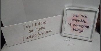 Beautiful Interior Wall Signs For I Know The Plans I Have For You & You Are Capable Of Amazing Things 212CV