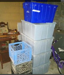 Plactic Bins & Milk Crates.                        Stairs CV