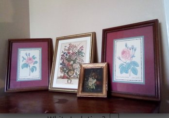 Framed Floral Lot - A Showy Encounter Of Roses, Lillies, Carnations, Hibiscus And More