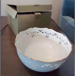 LENOX Bowl With Beautiful Reticulations & Gold Edging