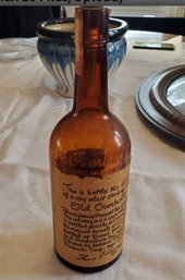 Vintage & Rare Old Overholt Pennsylvania Straight Rye Whiskey Bottle