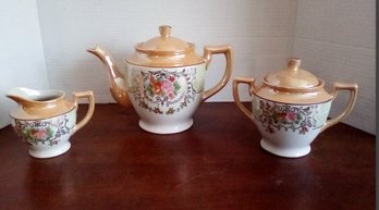 Lovely Nippon Style 3 Piece Tea Set Made In Japan