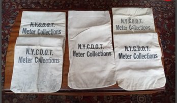 Authentic Vintage N. Y. C. D. O. T. Canvas Meter Collections Bags - Previously Used By The New York City DOT