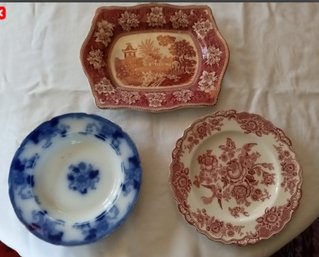Vintage Serving Platter, Dinner Plate,and Bowl All Made In England