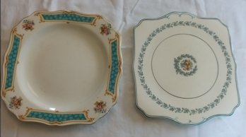 Two Beautiful Vintage China Platters,one From Myott China Co Of Staffordshire England And One From J&g Meakin