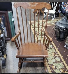Mid Century Hand Painted Rocking Chair.     CV