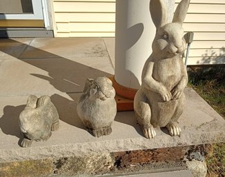 Trio Of Rabbits Made Out Of Composite