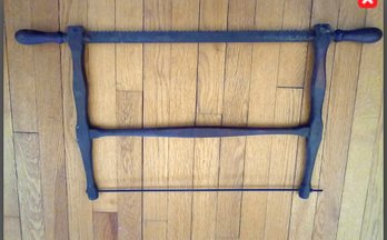 Antique Buck Saw - Primitive -  Wood And Metal - Rustic Bow For Logging / Farm / Cabin - Decor