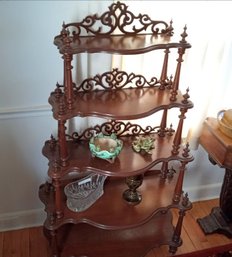 Vintage Walnut Five Level Display Unit With Beautiful Details And Moldings