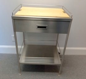 Stainless Steel Cart With Cutting Board, Drawer, And Shelf,