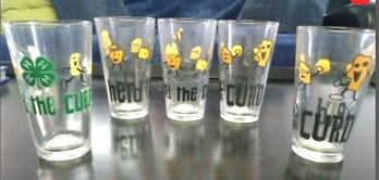 Five Herd The Curd Drinking Glasses & One 2019 Race T- Shirt   D4/marshall Bag