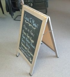 Great Advertising A-frame / Sandwich - Message Board  With Rustic Wood Frame Chalk Board