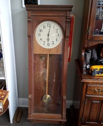 Beautiful Antique Wall Clock Cherry Wood  SR