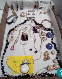 Jewelry Lot To Get Excited About - Earrings And Necklaces, Artisan Pin And Charms  D3