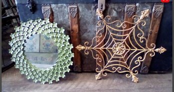 Decorative Metal Works Mirror & A Decorative Wall Hanging -  Create A Focal Spot For Your Walls  PANTRY