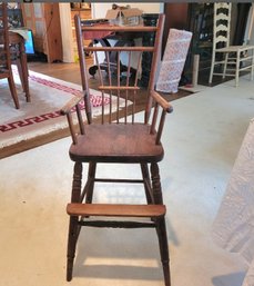 Classic Antique Child's Wooden High Chair.